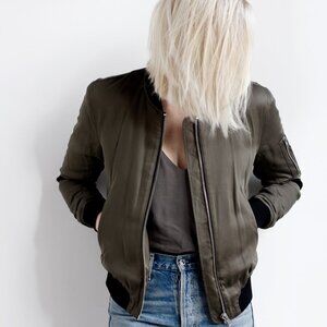 Soia & Kyo Blayke Bomber Jacket in Army Green LIKE NEW